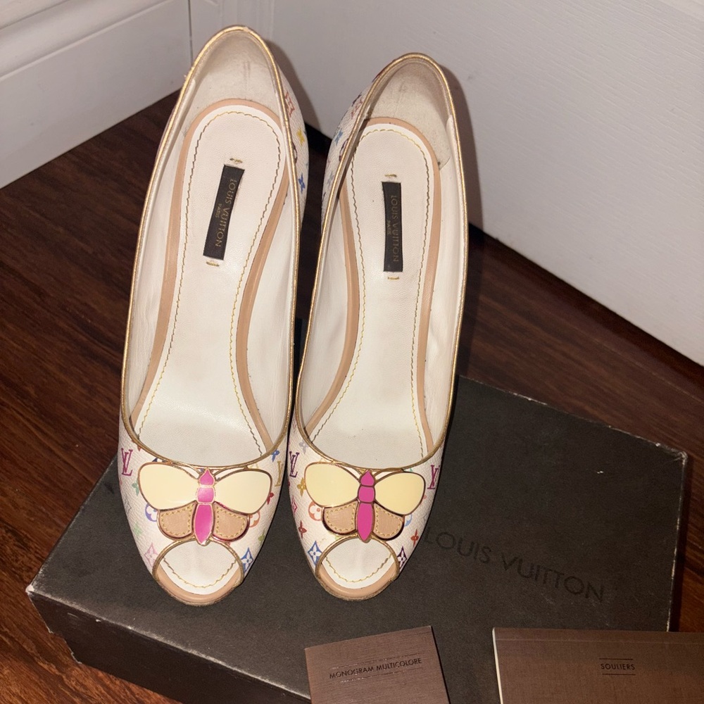 Louis Vuitton Women's Multicolor Peep-Toe Heels